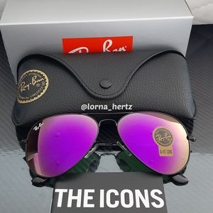 Ray-Ban Aviator RB3025 Purple Mirror Flash Standard and Large